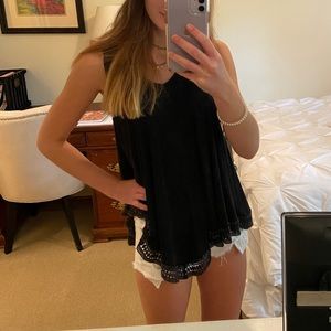 ALTERD STATE: Soft flowy tank with lace design